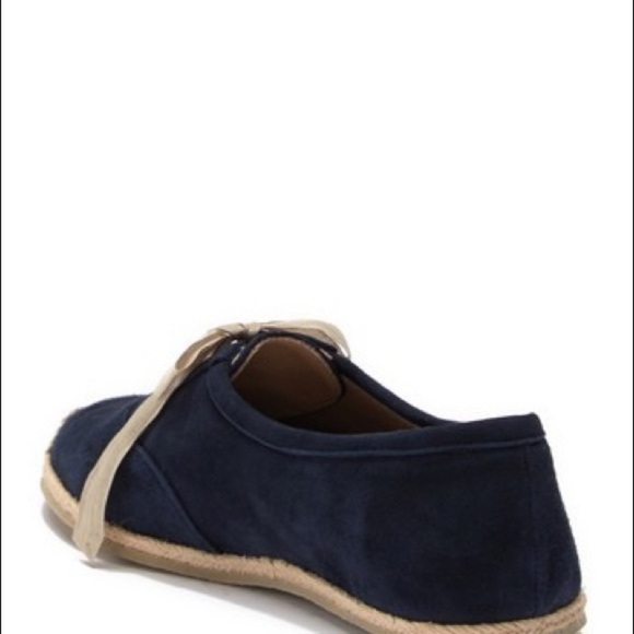 Bettye Muller Eve Suede Espadrille Flats Navy Blue Bow Tie Shoes Size 7 - Picture 3 of 6